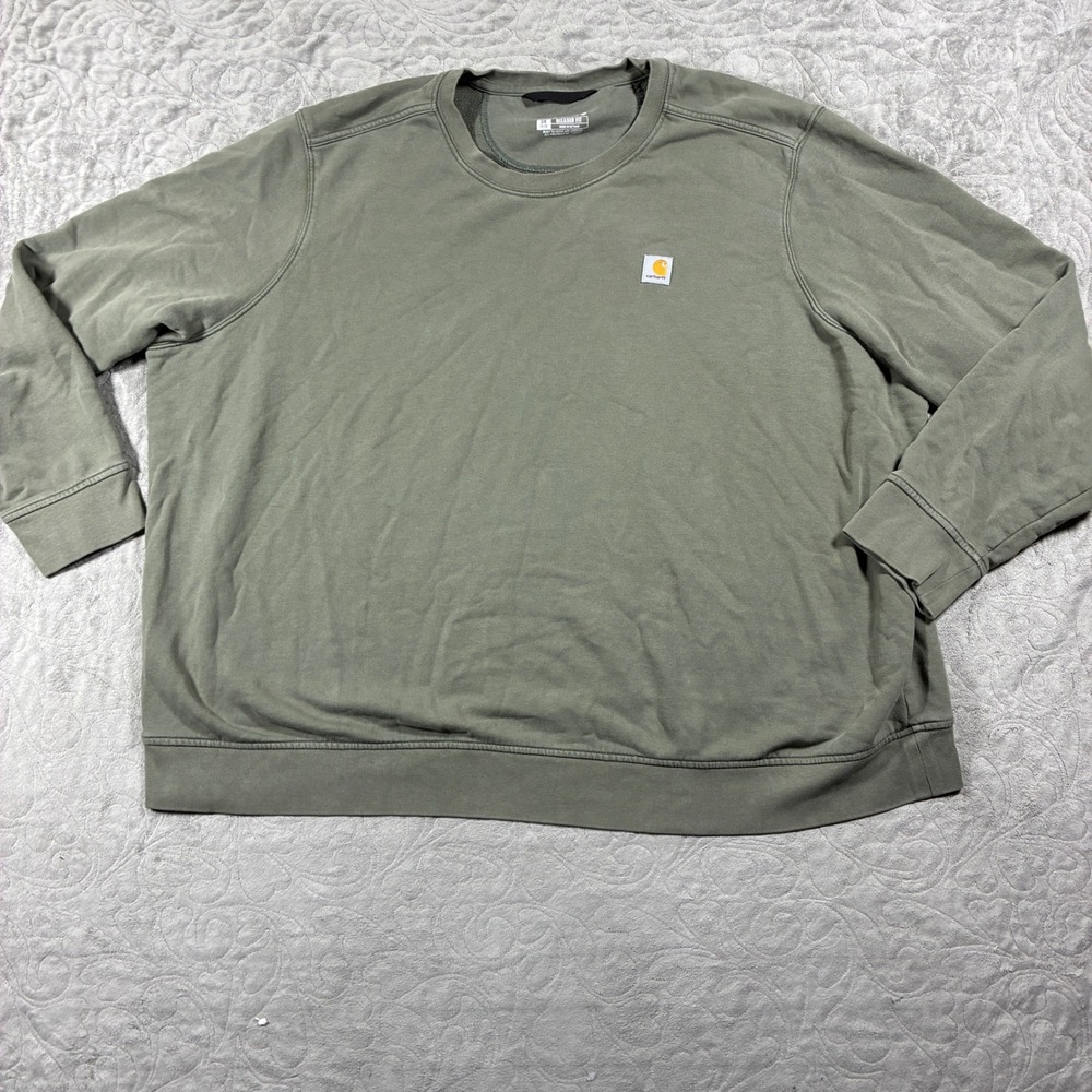 Carhartt Womens Crewneck Relaxed Fit Sweatshirt Size 3X Green Workwear Utility